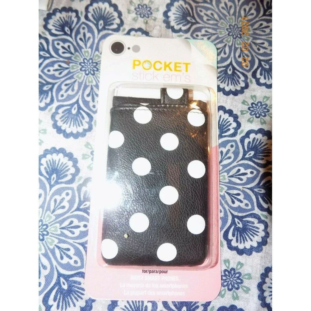 New Cell phone Pocket Stickem stick on wallet case card ID holder